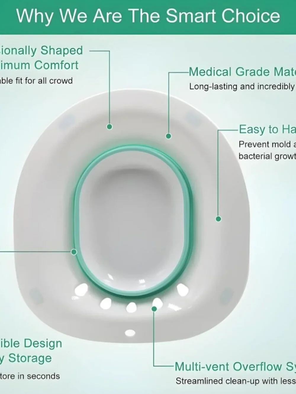 Portable Bidet - Toilet Seat Insert for Postpartum Soaking and Water Therapy